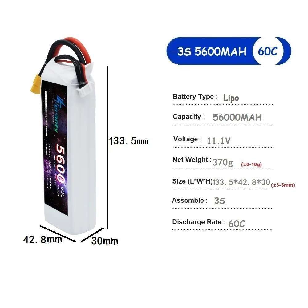 TERANTY 5600MAH 60C 2S 3S 4S 6 – обзор и цена Drone Battery 6S