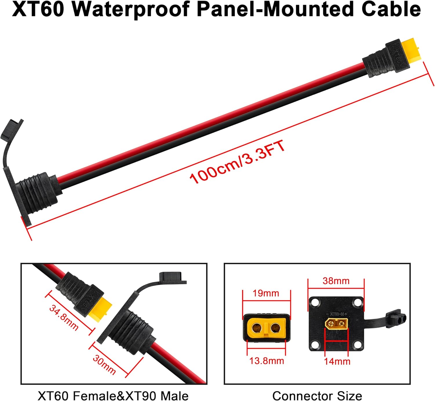 Кабель JMUYTOP 3FT 12AWG XT60  – обзор и цена Drone Battery Connector