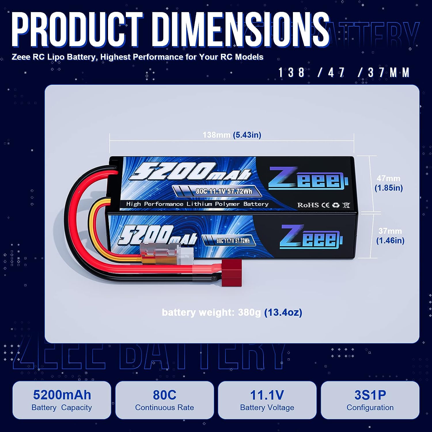 1/2 шт. Zeee 3S 5200 мАч Lipo  – обзор и цена Drone Battery 3S
